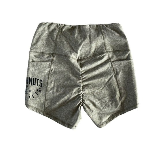 Doughnuts & Deadlifts DNDL Side Pocket Logo Shorts Scrunch Butt Detail Women’s S - Picture 2 of 6